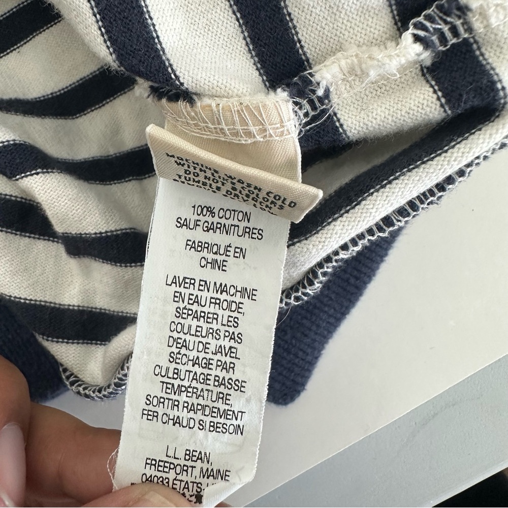 LL Bean Mens Polo Shirt Striped Long Sleeve Cotton Rugby Heritage Collegiate - Picture 9 of 9